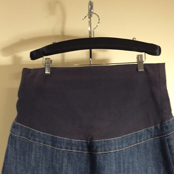 Thyme Maternity Casual Blue Denim Jean Skirt Size XL - Picture 2 of 12